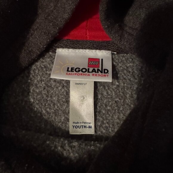 Legoland California Resort Hooded Pullover Charcoal Gray Sweatshirt Boys Size M - Picture 4 of 5
